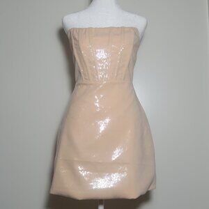 Altar'd State Pink Sequin Strapless Dress